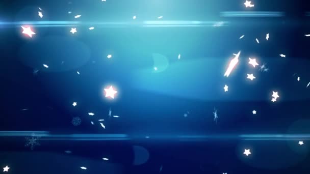 Animación Las Palabras Feliz Año Nuevo Letras Blancas Con Estrellas — Vídeo de stock