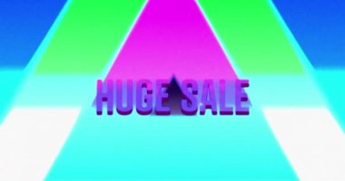 Gökkuşağı renkli üçgenler ve şehir manzaralı mor harflerle 