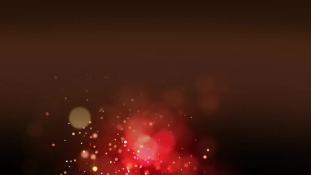 在昏暗的红色朦胧背景下 与分散的灯光一起升起气泡的动画 — 图库视频影像