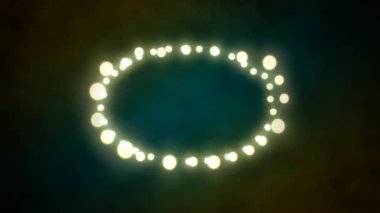 Yeşil arka planda parlayan peri ışıkları oval bir Noel süslemesinin animasyonu