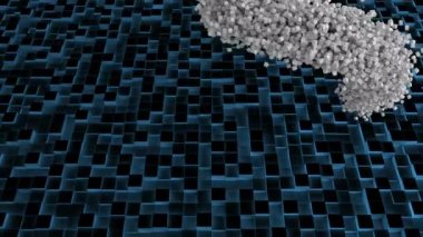 Arkaplanda veri işleme sistemi olan gri parçacıklardan insan büstü hareketinin canlandırılması