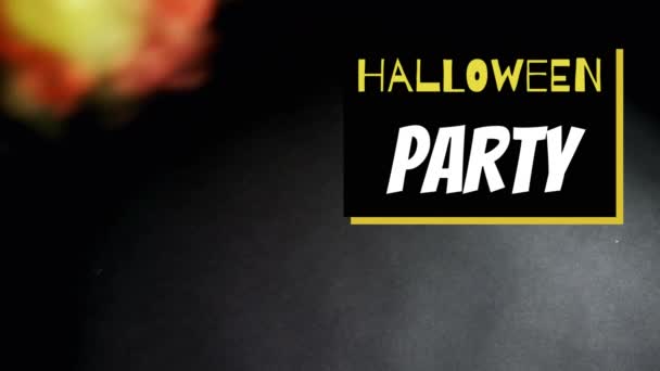 Animatie Van Woorden Halloween Party Geschreven Witte Letters Gele Letters — Stockvideo