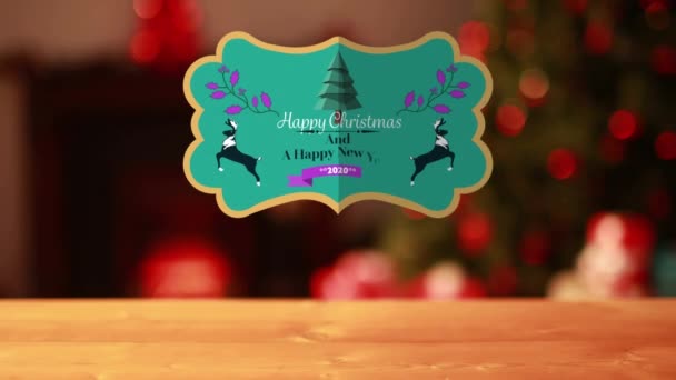 Animación Las Palabras Felices Fiestas Feliz Año Nuevo 2020 Escrito — Vídeo de stock