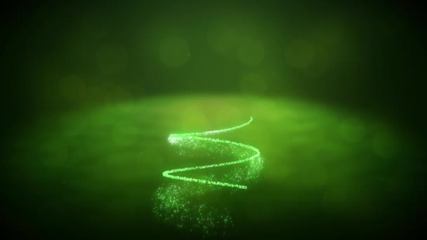 Animation Number 2021 Christmas Tree Drawn Sparkling Green Line Green — Stock Video