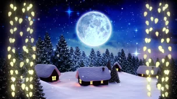 Animation Une Décoration Noël Ficelles Lumières Fées Éclatantes Avec Père — Video