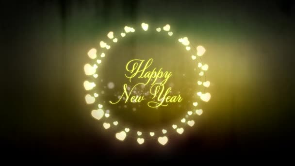 Animatie Van Woorden Happy New Year Geschreven Gele Letters Een — Stockvideo