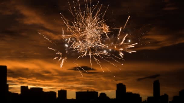 Animação Das Palavras Feliz Aniversário Ouro Cintilante Letras Brancas Com — Vídeo de Stock