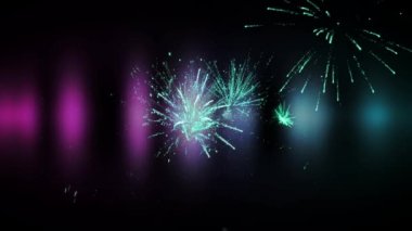 Diwali kelimesinin yeşil harflerle canlandırılması. Arka planda parlayan ışıklar.