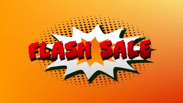 Animación Las Palabras Flash Sale Letras Rojas Sobre Una Explosión — Vídeo de stock