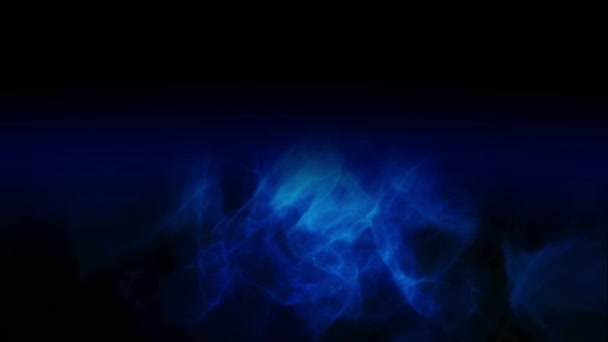 Animação Luz Azul Desfocada Movimento Lento Fumaça Sombras Fundo Escuro — Vídeo de Stock