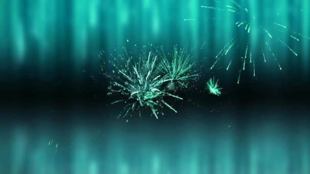 Animația Numărului 2020 Scrisă Scrisori Spumante Verzi Artificii Fundal Verde — Videoclip de stoc