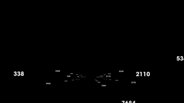 Animation Numéros Identification Blancs Quatre Chiffres Déplaçant Premier Plan Sur — Video