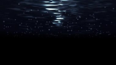 Suyun altında birden fazla yüzen hava kabarcığının canlandırılması