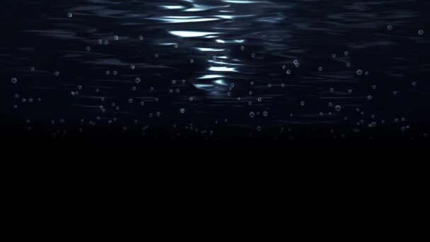 Animacja Wielu Pływających Pęcherzyków Powietrza Pod Wodą — Wideo stockowe