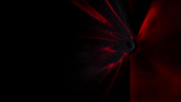 Анімація Сяючих Червоно Білих Світлових Стежок Чорному Тлі — стокове відео