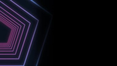 Siyah arkaplanda tekrarlanan pembe ve mor geometrik şekillerin animasyonu