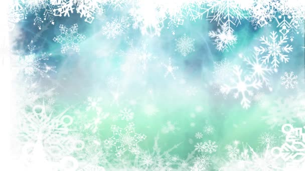 青い背景に落ちる雪片のアニメーション — ストック動画