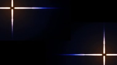 Koyu arkaplanda Noel sarısından mavi haçlara animasyon