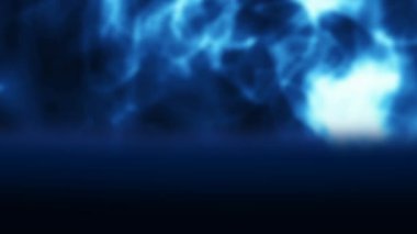 Mavi arkaplanda süzülen duman bulutlarının canlandırması