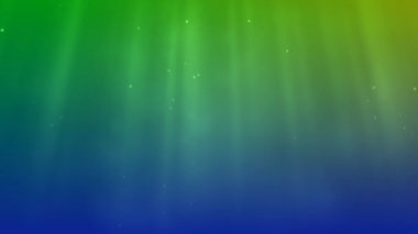 Yeşil ve mavi arkaplan üzerindeki ışık ve parçacıkların yüzen noktalarının canlandırması