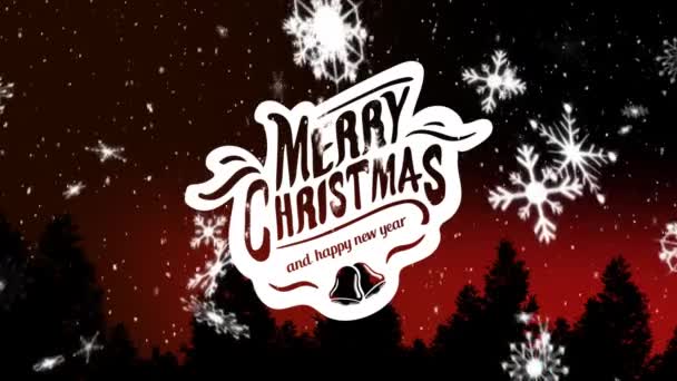 Animasi Kata Kata Merry Christmas Dan Happy New Year Ditulis — Stok Video