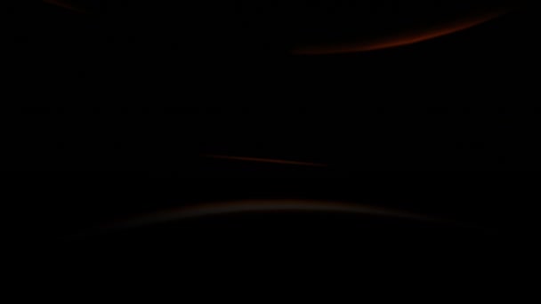 Animation Glowing Orange Light Trails Black Background — Stock Video