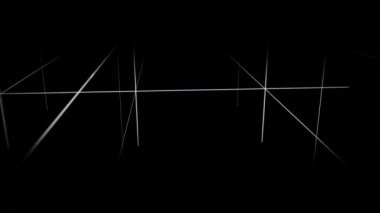 Siyah arkaplanda tekrarlanan beyaz ızgara geometrik şekillerin animasyonu