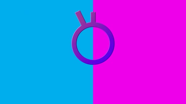 Animación Palabra Transgénero Blanco Símbolo Transgénero Violeta Púrpura Sobre Fondo — Vídeo de stock