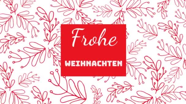 Animation Words Frohe Weihnachten Written White Letters Red Square Red — Stock Video