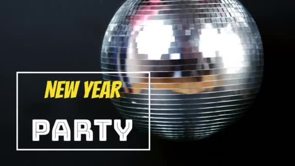 Animáció Szavak New Year Party Írt Fehér Sárga Fehér Keretben — Stock videók