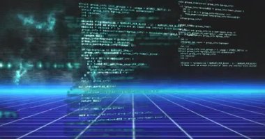 Beyaz ve siyah arkaplan üzerinde veri işleme animasyonu. Bilim ve araştırma konsepti dijital olarak oluşturuldu