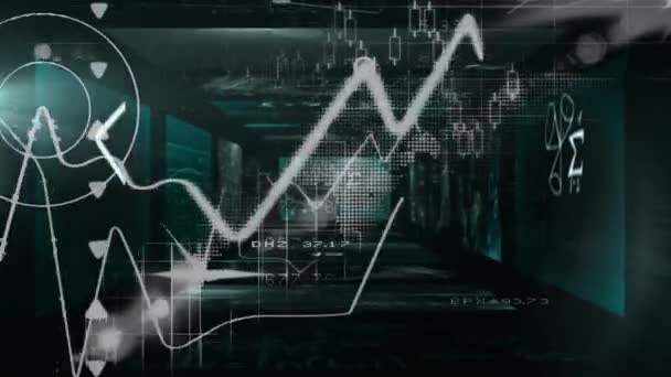 Animering Statistik Och Diagram Över Tunnel Gjord Skärmar Som Visar — Stockvideo