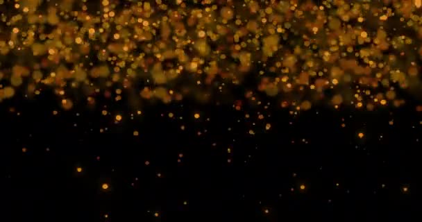 Animation Mehrerer Leuchtender Goldener Lichtflecken Die Sich Hypnotischer Bewegung Auf — Stockvideo