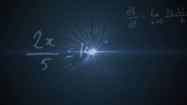 Animación Globo Girando Sobre Ecuaciones Matemáticas Fórmulas Flotantes Concepto Ciencia — Vídeos de Stock