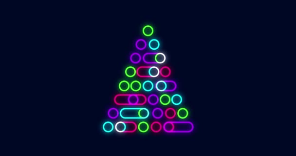 Animación Árbol Navidad Digital Con Adornos Adornos Navideños Sobre Fondo — Vídeo de stock