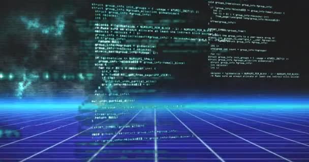 Animación Del Procesamiento Datos Sobre Una Cuadrícula Con Fondo Blanco — Vídeos de Stock