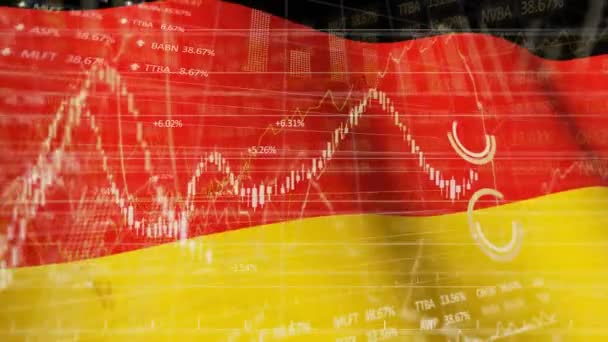 Animación Gráficos Datos Estadísticas Sobre Ondeo Bandera Alemana Salud Pública — Vídeos de Stock