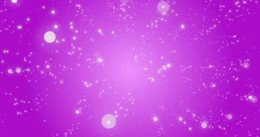 Pembe arka planda hipnotik hareketle hareket eden parlak beyaz ışık noktalarının animasyonu. Işık ve hareket kavramı dijital olarak oluşturuldu.