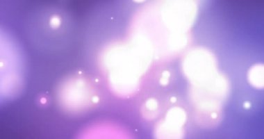 Mor arka planda hipnotik hareketle hareket eden parlak beyaz ışık noktalarının animasyonu. Işık ve hareket kavramı dijital olarak oluşturuldu.
