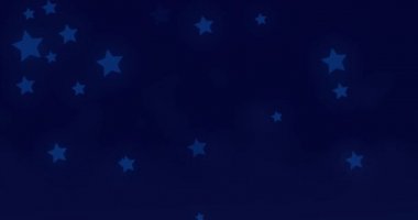 Koyu mavi arka planda ışıldayan ve hipnotik hareketlerle hareket eden parlak mavi yıldızların animasyonu. Işık ve hareket kavramı dijital olarak oluşturuldu.