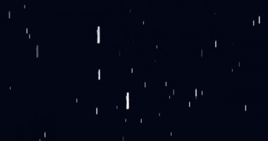 Siyah arka planda beyaz yıldızların yanıp sönen ve düşen hipnotik hareketlerinin animasyonu. Işık ve hareket kavramı dijital olarak oluşturuldu.