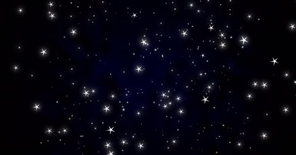Animation d'étoiles brillantes et de taches de lumière scintillant et se déplaçant en mouvement hypnotique sur le ciel nocturne en arrière-plan. Concept de lumière et de mouvement image générée numériquement.