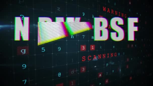 Animace Slova Malware Nad Zpracováním Dat Digitální Line Zabezpečení Počítačové — Stock video