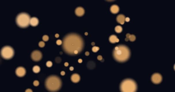 Animatie Van Gloeiende Oranje Lichtvlekken Hypnotiserende Beweging Zwarte Achtergrond Licht — Stockvideo