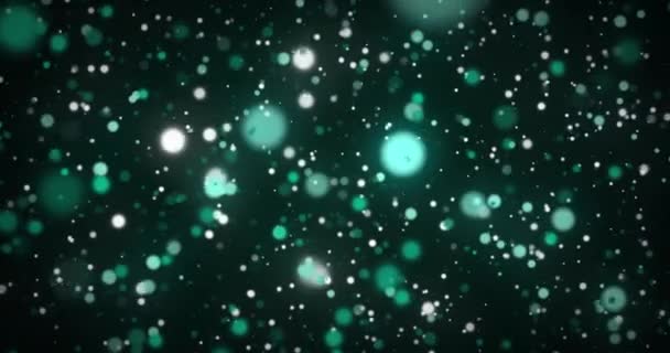 Animación Manchas Verdes Brillantes Luz Moviéndose Movimiento Hipnótico Sobre Fondo — Vídeo de stock