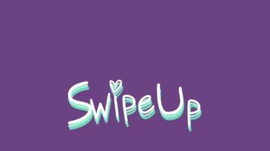 Kelimelerin animasyonu Yukarı Kaydır ve oklar mor arkaplanda titreşiyor ve renk değiştiriyor. İletişim ve bağlantı konsepti dijital olarak oluşturuldu.