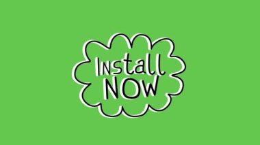 Beyaz kelimelerin animasyonu Şimdi yeşil arkaplanda bir konuşma baloncuğunun içinde titreşiyor. İletişim ve bağlantı konsepti dijital olarak oluşturuldu.