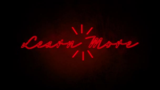 Animation Mots Style Néon Rouge Savoir Scintillement Sur Fond Rouge — Video