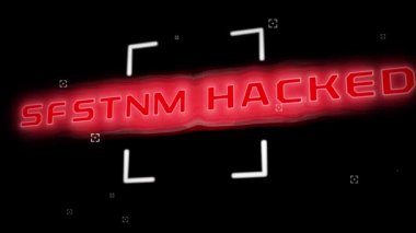 Sistem Hacklendi kelimesinin kırmızı bulutta bilgisayar ekranında ve siyah arkaplanda yazılışı. Çevrimiçi güvenlik ve siber suç kavramı dijital olarak oluşturuldu.