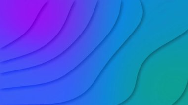 Renkli mavi ve mor arkaplandaki yapışkan bir sıvı gibi dalgalanan koyu çizgilerin animasyonu
